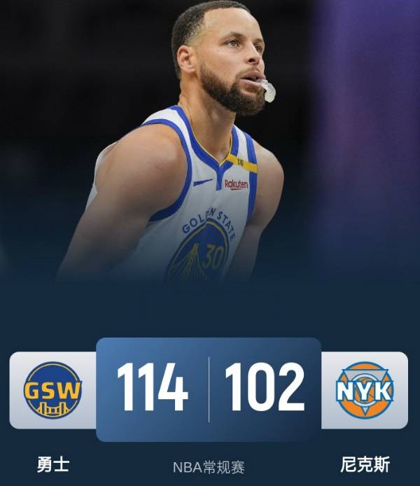 NBA今日战报：勇士背靠背客场114-102胜尼克斯 库里关键三分助队取胜 阿努诺比29分